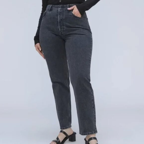 NWT Everlane The Curvy 90s Cheeky Hourglass Jean Womens 23 Ankle Washed Black - Picture 1 of 13